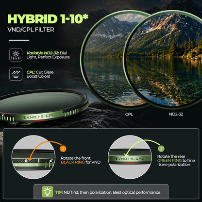 82mm Variable ND CPL Cine Pro Filter Kit 1-10 Stops