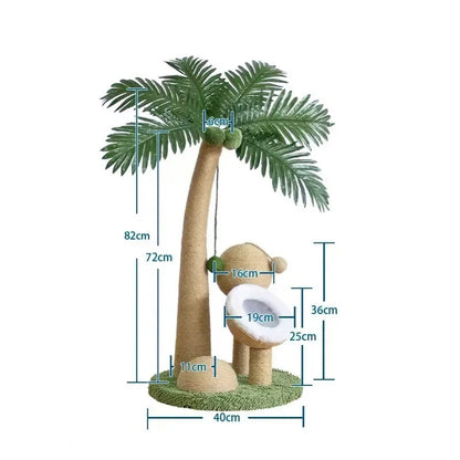 Coconut Tree Pole Cat Scratcher for Small Cats