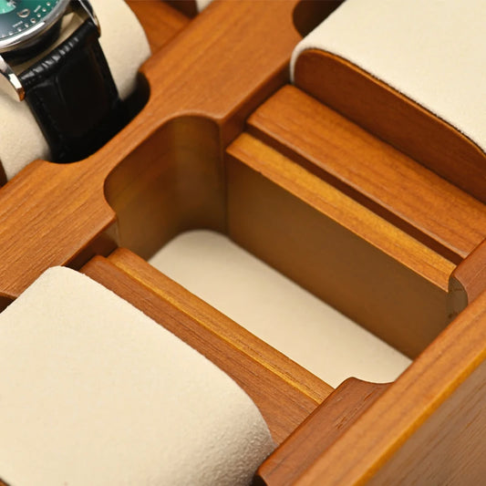 Jewelry Case for Watches and Accessories Portable Wooden