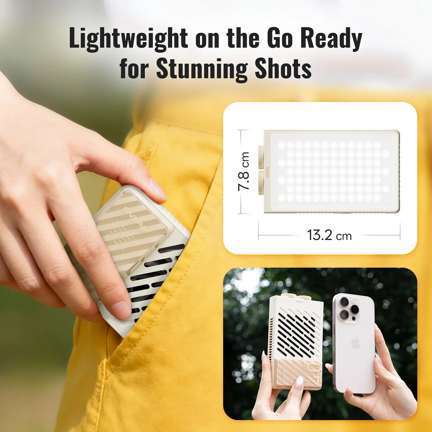 Portable 40W LED Video Light 2700K-8500K Rechargeable