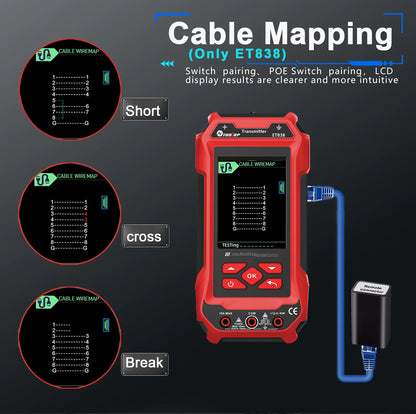 3.2" Cable Finder with Multimeter and LAN Testing