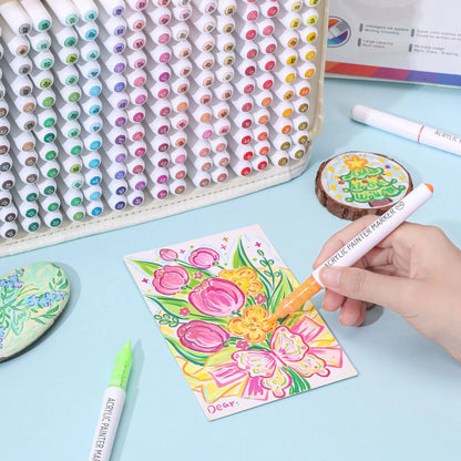 192 Colour Acrylic Paint Pens Brush Tip Art Markers