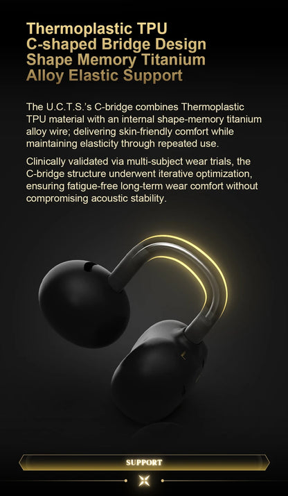 Open Ear Bluetooth 6.0 Ear Clip Headphones HiFi ANC