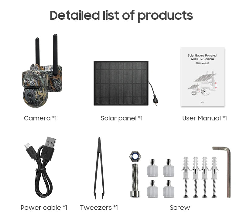 5MP Solar Security Camera WiFi Outdoor PIR Night Vision