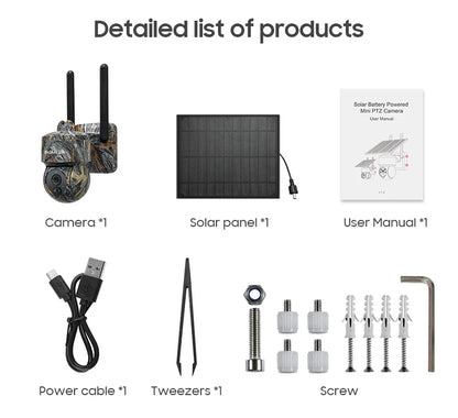 5MP Solar Security Camera WiFi Outdoor PIR Night Vision