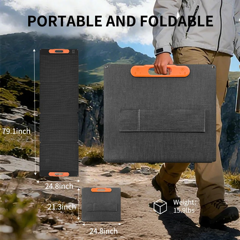 Portable 100W Solar Panel for Camping RV Power