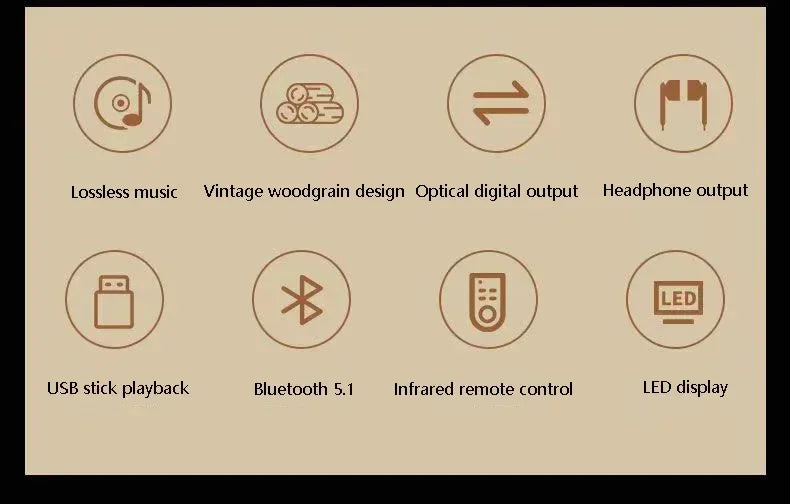 Vintage Style CD Player with USB & Bluetooth 5.1