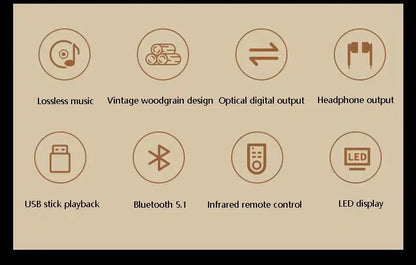 Vintage Style CD Player with USB & Bluetooth 5.1