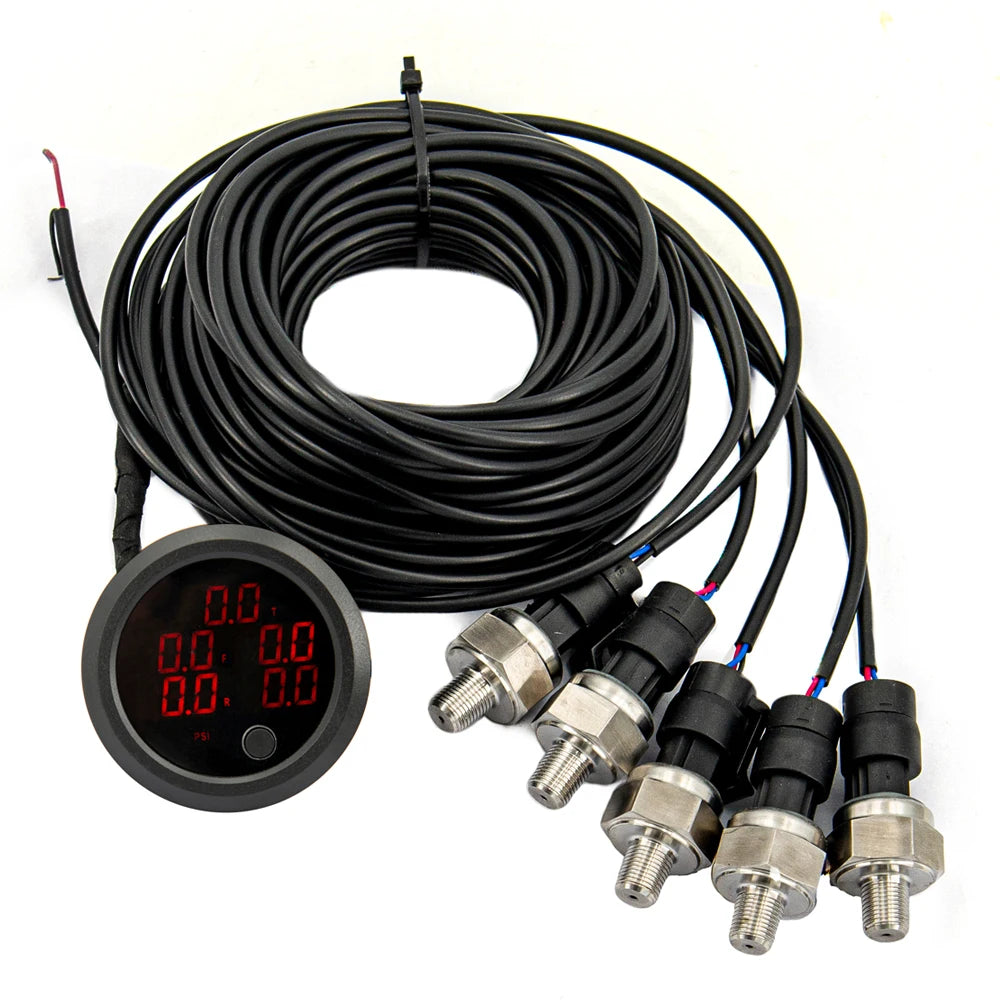5-in-1 Digital Air Pressure Gauge with 5 Sensors White