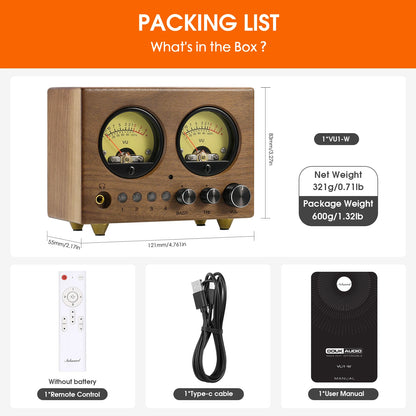 4-Way Audio Switcher 4In1-Out VU Meter Remote