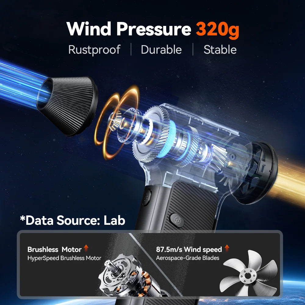 Portable Cordless Air Duster Blower 3-Speed 4 Nozzles