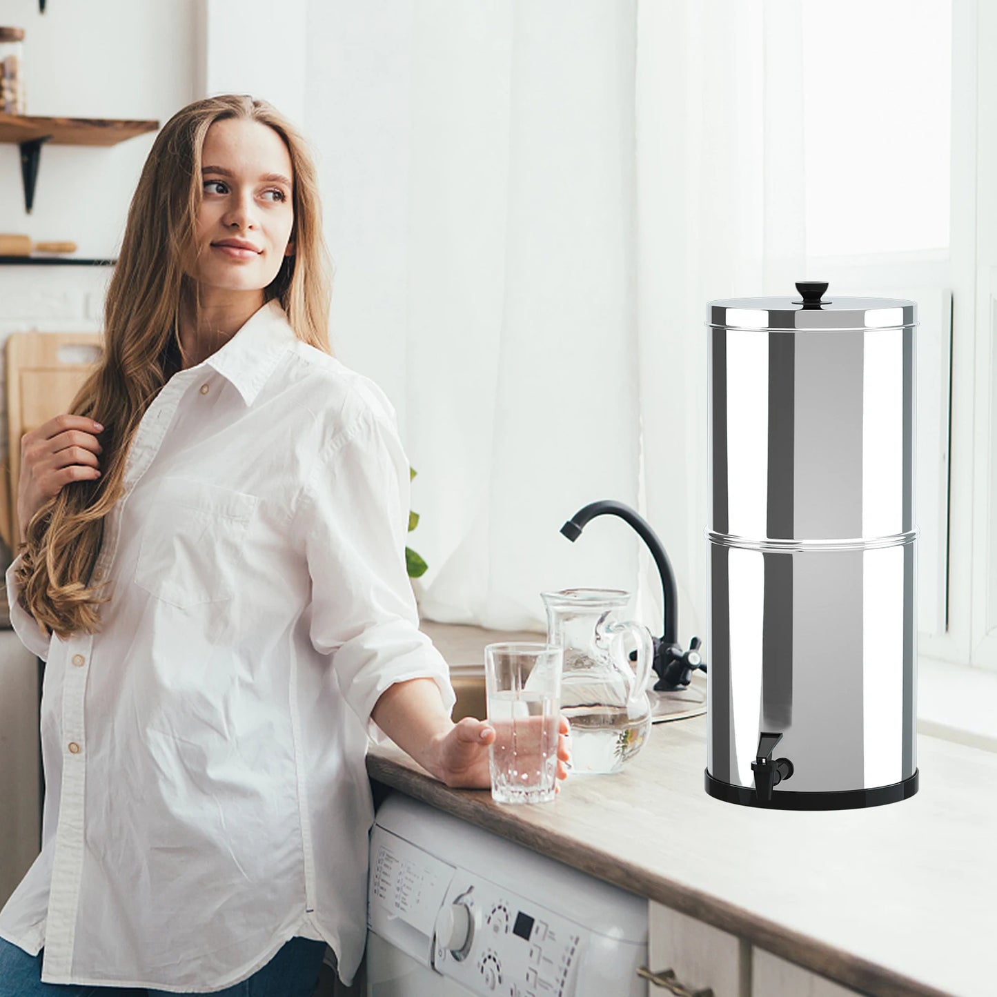 Gravity Water Filter System for Home Camping and Outdoor Use