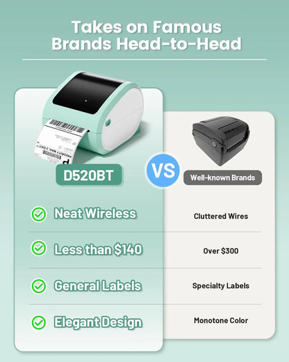 Portable Wireless Thermal Label Printer Bluetooth Shipping Labels