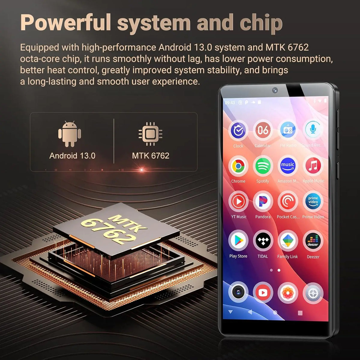 128GB MP3 Player with WiFi Bluetooth 5.5" HD Touchscreen