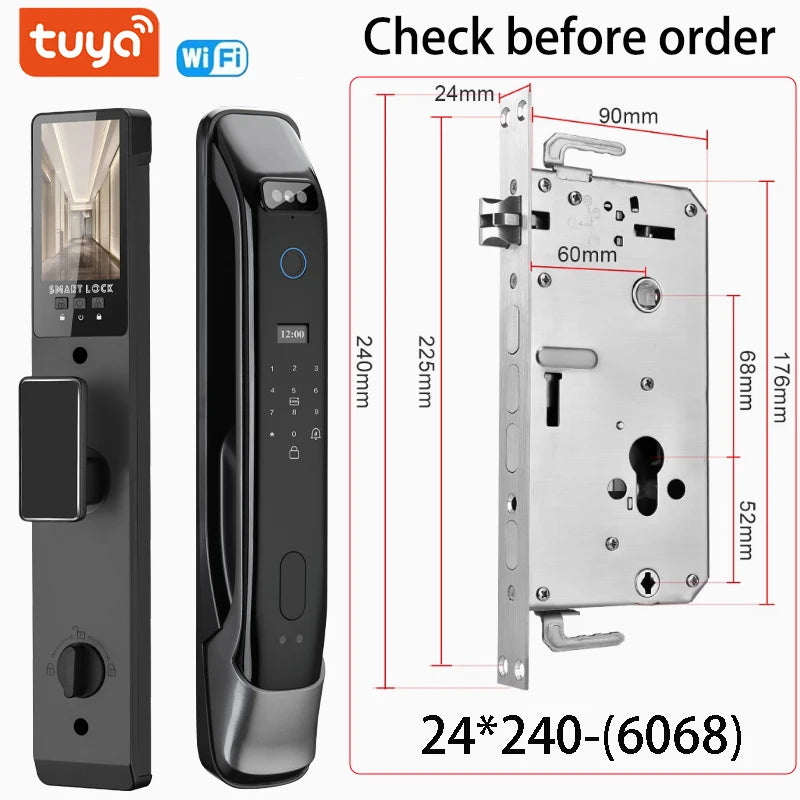 Smart Digital Door Lock Fingerprint Face Recognition Camera