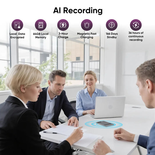 AI Voice Recorder 118 Languages Speech-to-Text Meeting Device