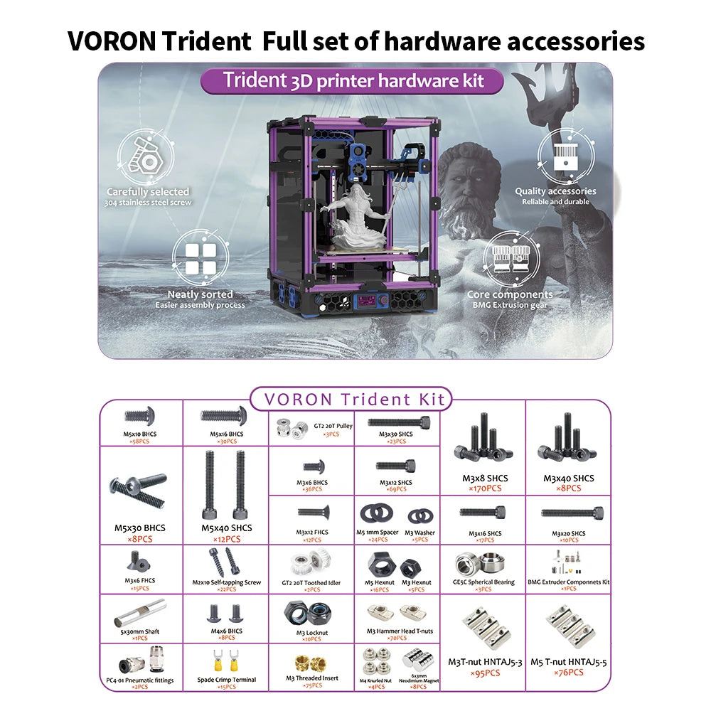 DIY 3D Printer Screw Nut Kit Full Fastener Set