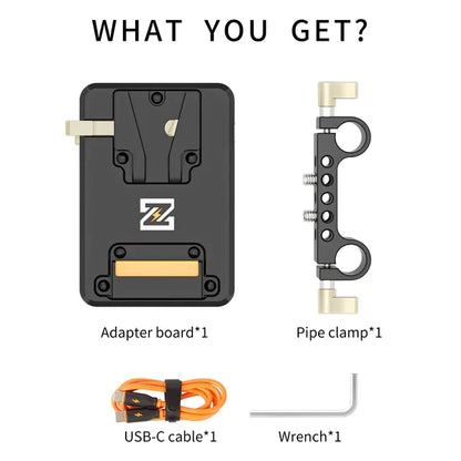 V-Mount Battery Plate with Clamp and USB-C PD Output