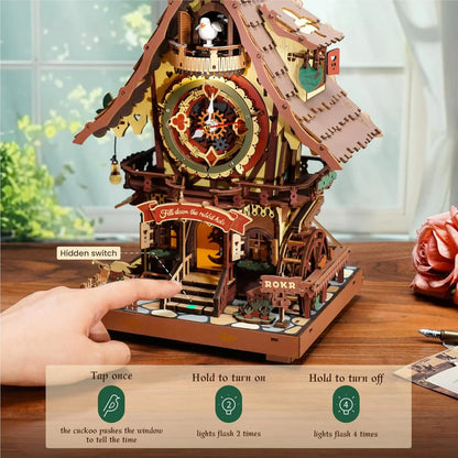 DIY Black Forest Wooden Clock Model with Working Cuckoo