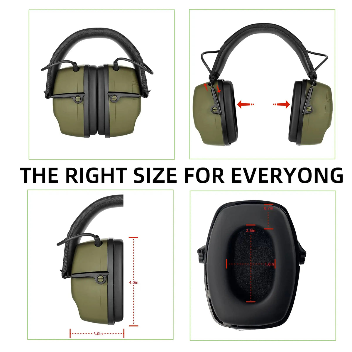 Rechargeable Electronic Hearing Protection Earmuffs NRR 30dB