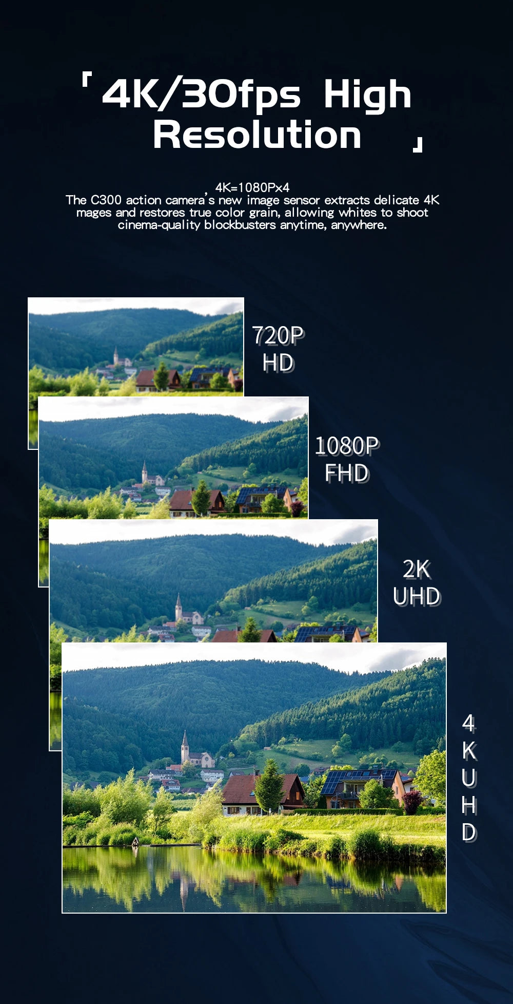 4K Waterproof Action Camera with Gyro Stabilisation and Touchscreen