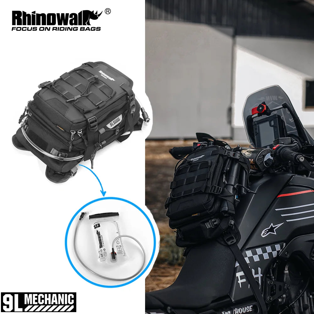 Portable 9L Motorbike Tank Bag with MOLLE Storage System