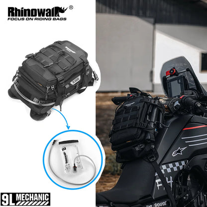 Portable 9L Motorbike Tank Bag with MOLLE Storage System