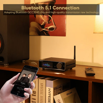 Bluetooth Stereo Power Amplifier 300Wx2 with DAC