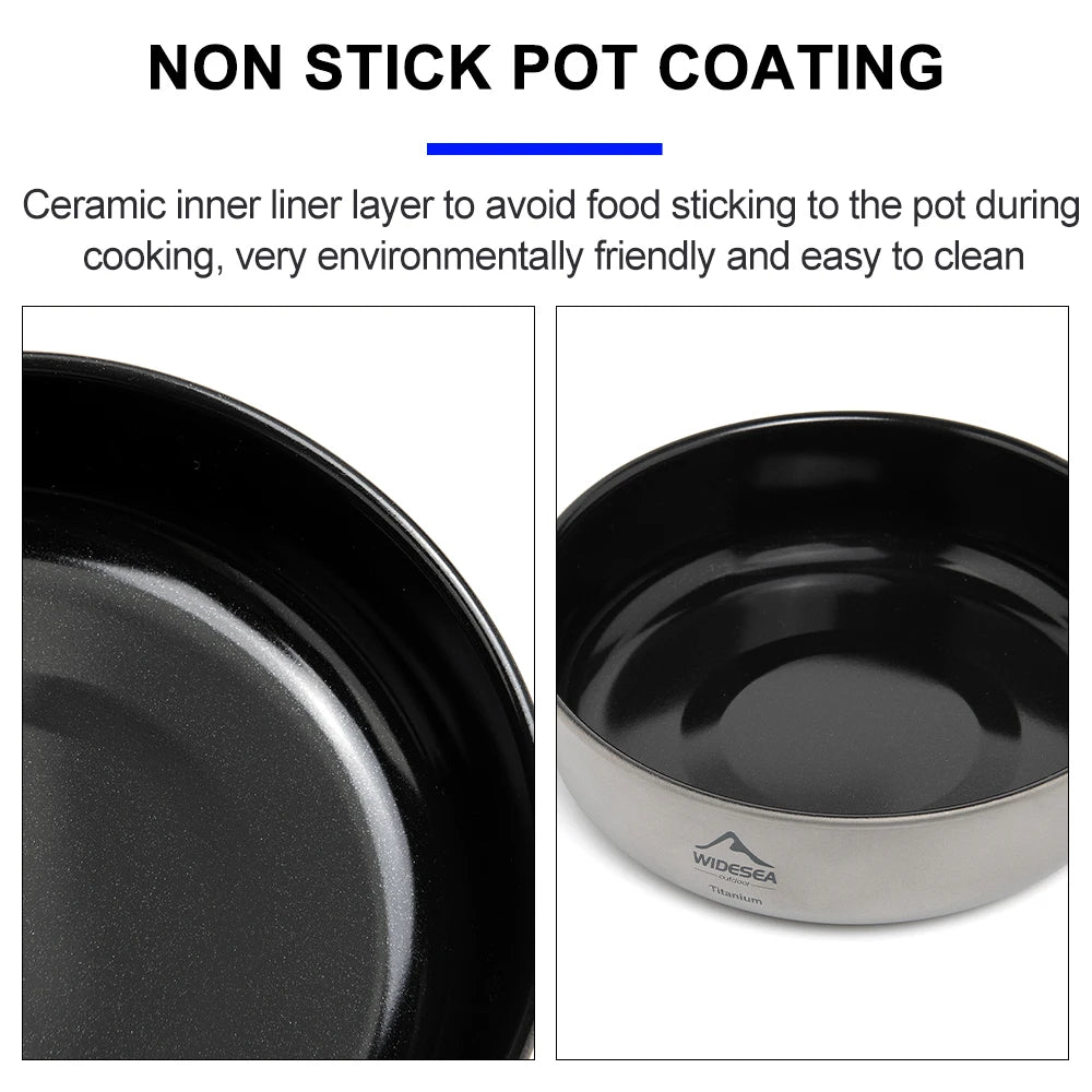 Lightweight Titanium Outdoor Cookware Set for Camping Travel