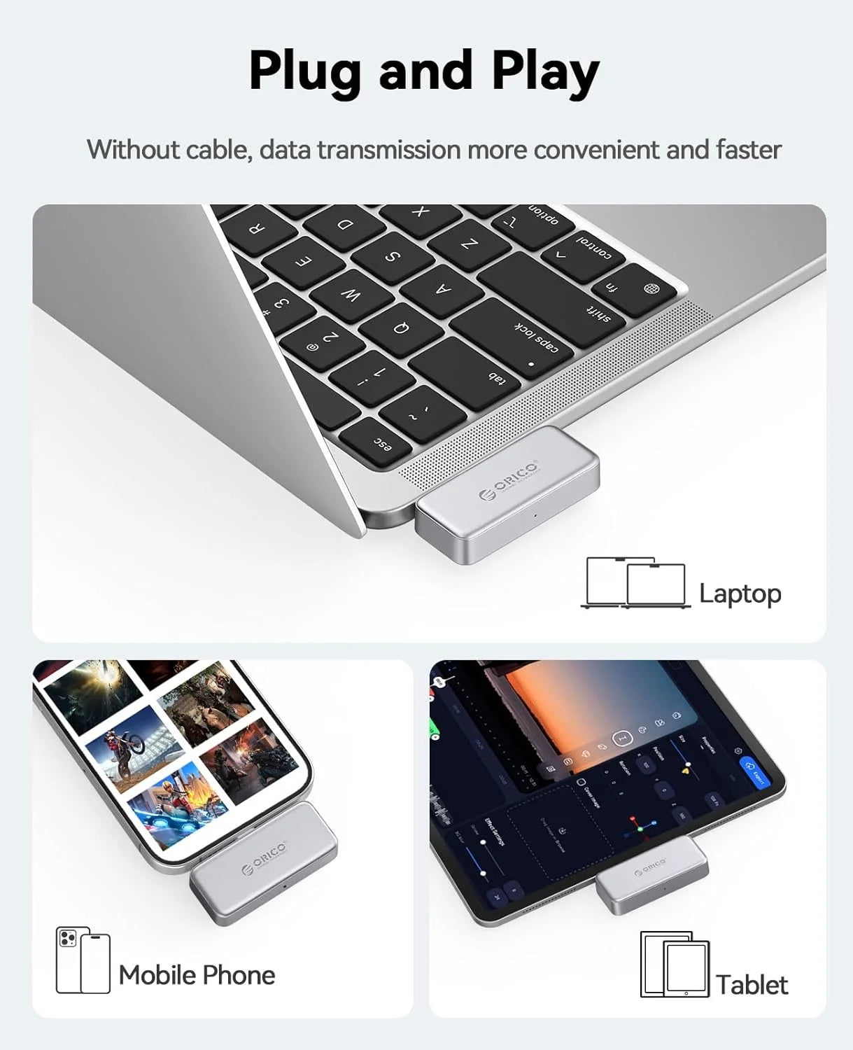 ORICO 1TB S20 FlashPod External SSD USB-C 20Gbps Storage