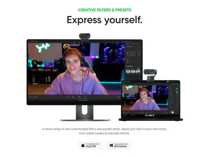 Smart 4K Webcam AI Tracking Noise Cancel Streaming