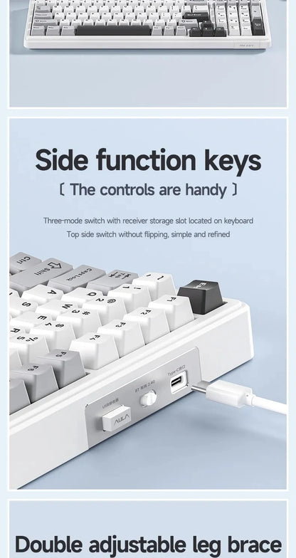 PBT Gasket Mechanical Keyboard Wireless Wired RGB 99 Keys