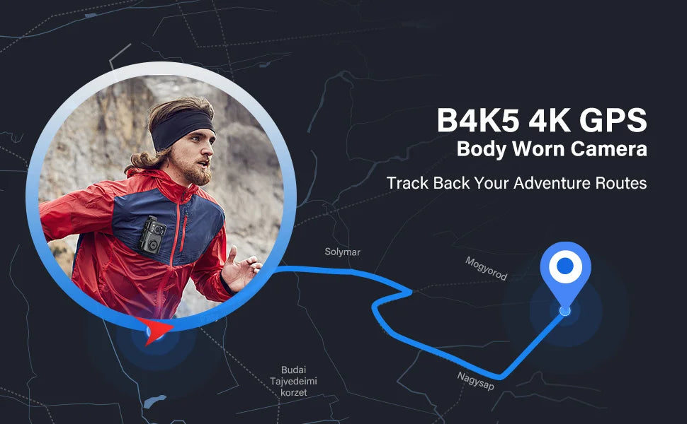 4K Body Camera with 256GB Storage and Night Vision