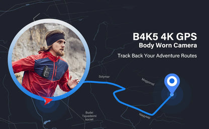 4K Body Camera with 256GB Storage and Night Vision