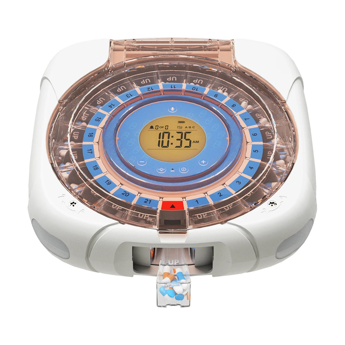WiFi Automatic Pill Dispenser with 21 Compartments and Remote Setup