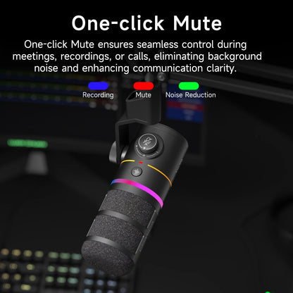 PRO White XLR Desktop USB Streaming Microphone
