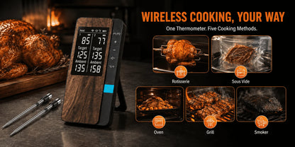 Wireless 4-Probe Bluetooth Meat Thermometer with LCD