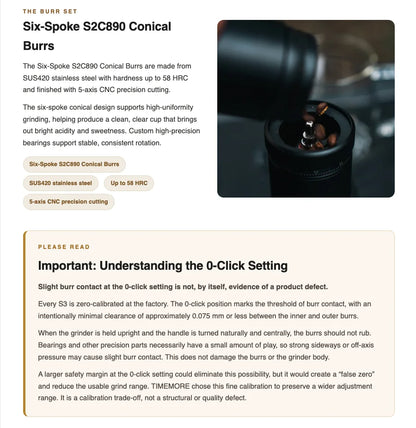 Manual Espresso Coffee Grinder Precision External Adjustment
