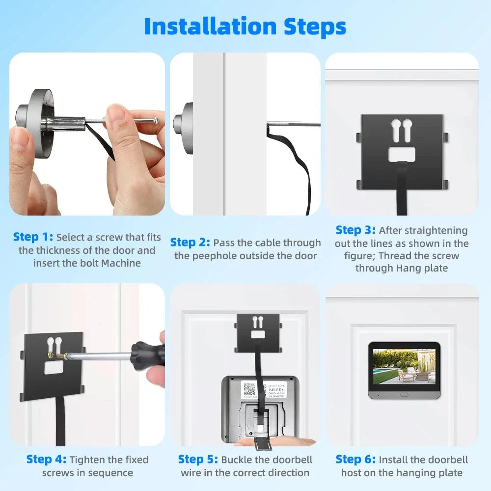 Wireless Peephole Camera 128G with Night Vision and PIR
