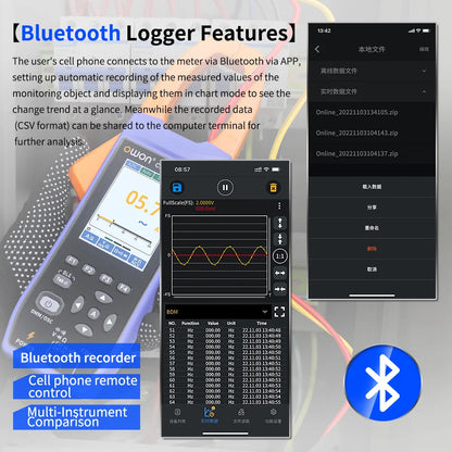 Rechargeable 600A Clamp Meter Oscilloscope with Smart Bluetooth