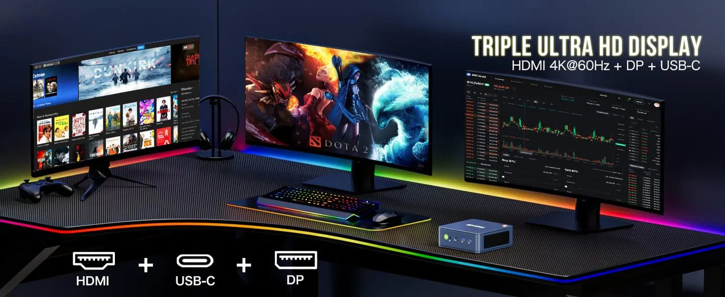 16GB Mini Desktop with 256GB SSD and WiFi 6 Support