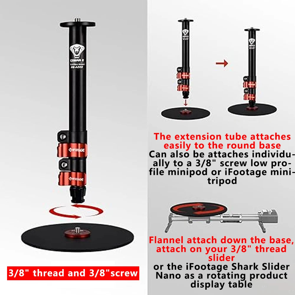 59 Inch Aluminum Video Monopod Stand 10KG Camera Support