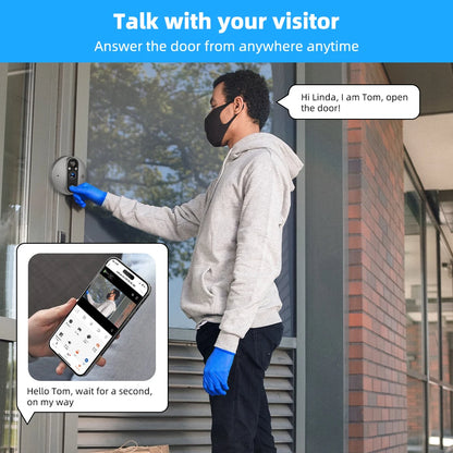 3MP Smart WiFi Door Viewer with PIR Motion Detection