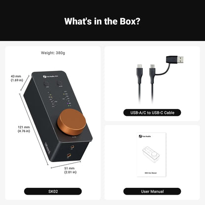 Portable USB Audio Amplifier with DAC and Headphone Amp Orange