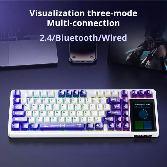 Rainy Switch Black Mechanical Keyboard 75 Percent Wireless