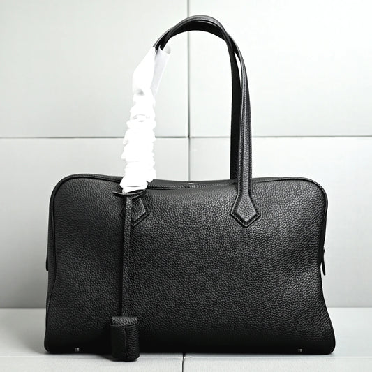 Elegant Everyday Tote Glossy 35cm Large Leather Handbag