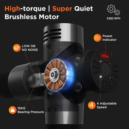 Portable Deep Tissue Massage Gun with 8 Massage Heads