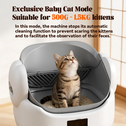 Quiet Smart Self-Cleaning Cat Litter Box with App Control