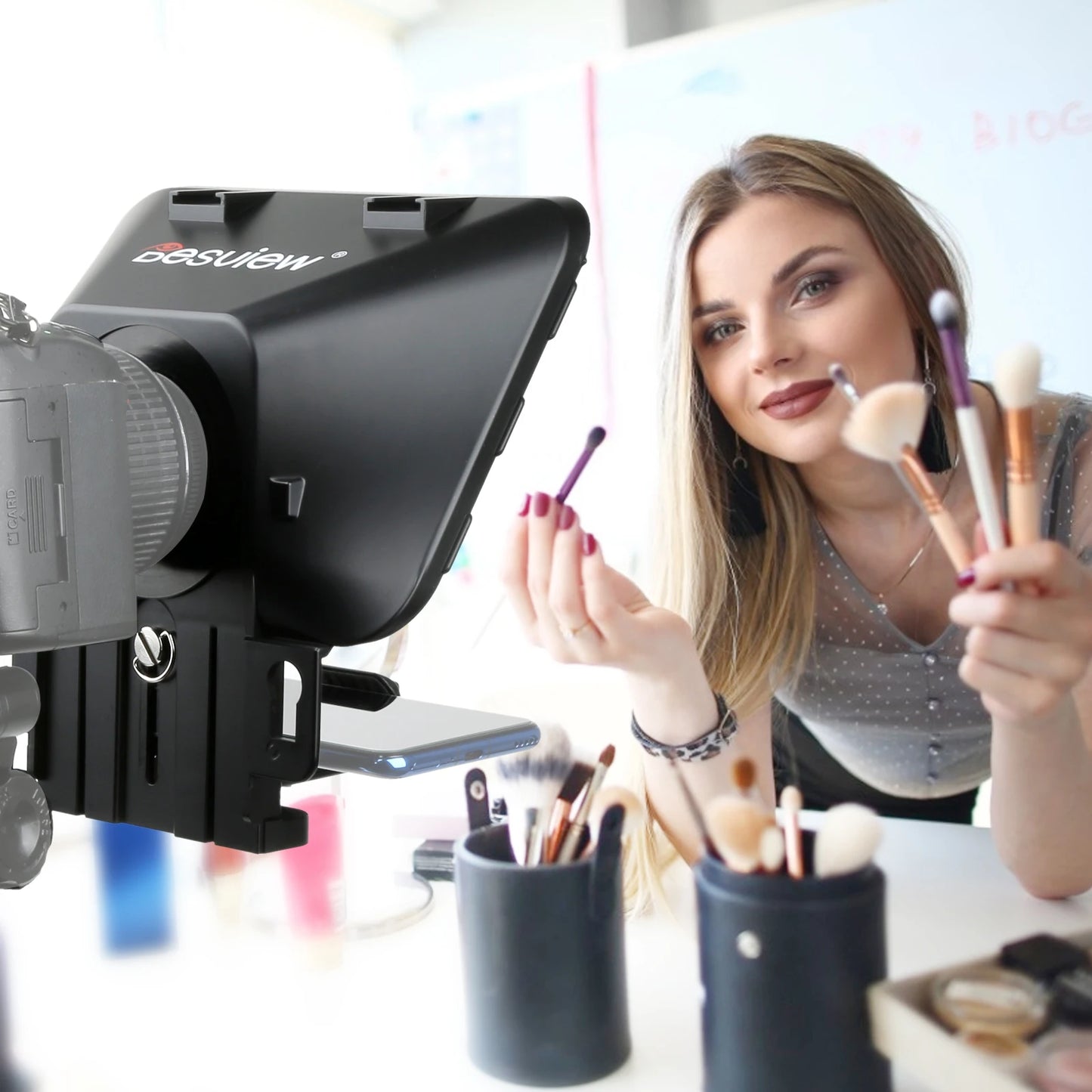 Portable Teleprompter with Glass Screen and Remote 11 Inch