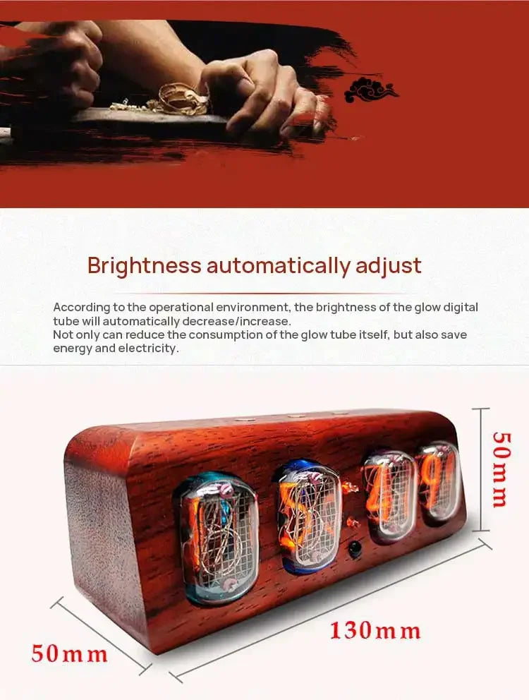 Retro Electronic Tube Clock LED Display Desk Decor